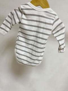 Pronta entrega - Body manga longa listra cinza pedra - loja online