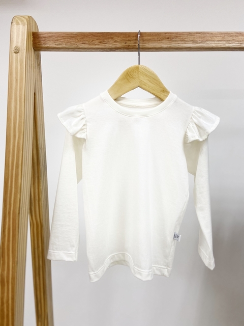 PRONTA ENTREGA - Blusa manga longa com babado liso basics OFF