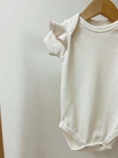 Pronta entrega - Body manga curta off babado bordado picueta rosa claro na internet