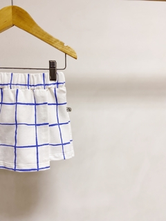 Pronta entrega - Shorts saia moletinho blue grid - comprar online