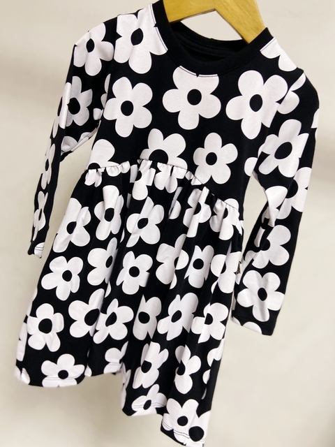 Pronta entrega - Vestido Mullet manga longa flowers