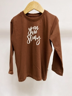 Pronta entrega - Camiseta manga longa marrom you are strong