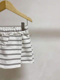 Pronta entrega - Shorts saia moletinho listra cinza pedra