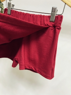 Pronta entrega - Shorts saia kids moletinho Marsala - You Boy Kids