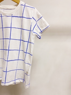 Pronta entrega - Camiseta Kids Manga curta estampada blue grid - You Boy Kids
