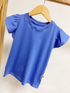 pronta entrega - Blusa kids babado blue