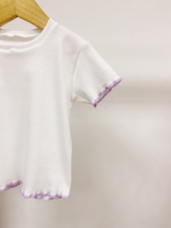 Pronta entrega - Blusinha cropped canelado fru-fru lilac - comprar online