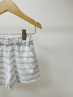 Pronta entrega - shorts bolso lateral listrado Aqua na internet