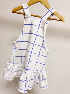 Pronta entrega - Salopete com babado kids blue grid - You Boy Kids