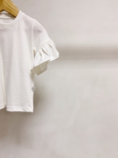 Pronta entrega - Blusa Kids manga curta com babado off na internet