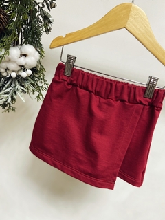 Pronta entrega - Shorts saia kids moletinho Marsala - comprar online