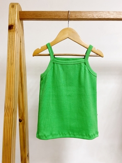 Pronta entrega - regata alça kids canelada hortelã na internet