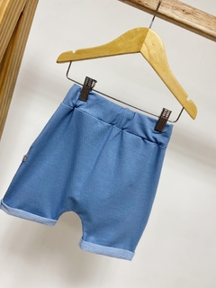 Pronta entrega - Bermuda Saruel Kids Bolso Canguru denim - You Boy Kids