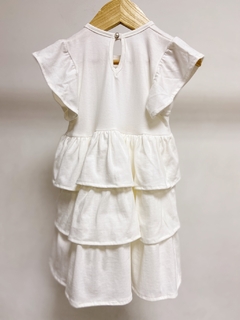 Pronta entrega - Vestido manga babado saia babados botão pérola off - You Boy Kids