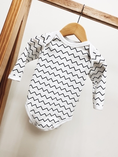 Pronta Entrega - Body manga longa Zig-Zag