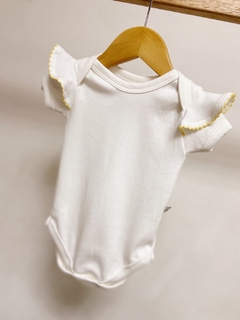 Pronta entrega - Body manga curta off babado picueta yellow