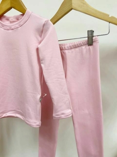 Pronta Entrega - Conjunto térmico confort flanelado rosa - comprar online