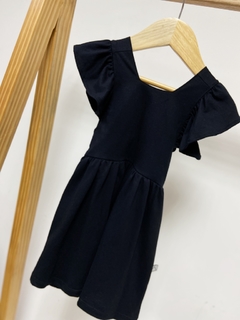 Pronta entrega - Vestido kids liso com babado costas preto - You Boy Kids