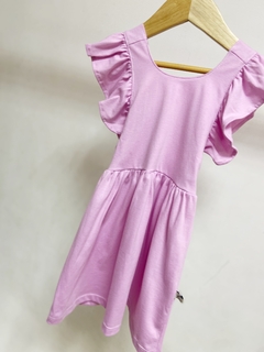 Pronta entrega - Vestido kids liso com babado costas ternura - You Boy Kids