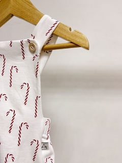 Imagem do Pronta entrega - Romper baby com botões bengalinhas marsala