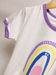 Pronta entrega - Camiseta kids manga curta off rainbow friso lilac - You Boy Kids