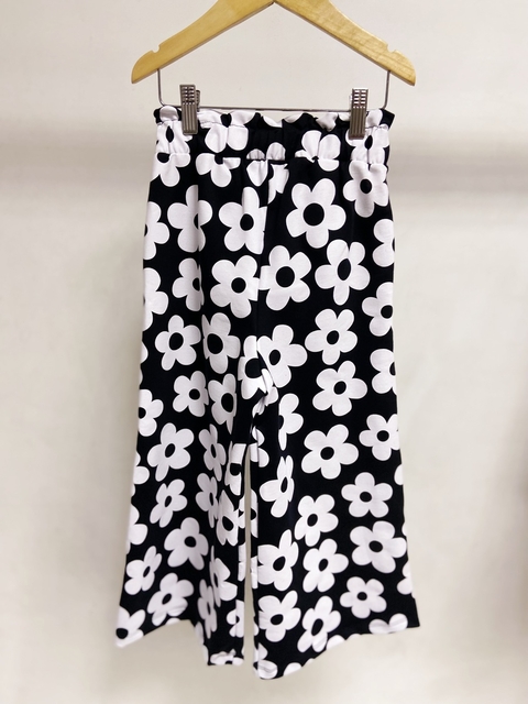 Pronta entrega - Calça pantalona moletinho flowers