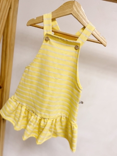 Pronta entrega - Salopete com babado kids yellow Stripes - comprar online