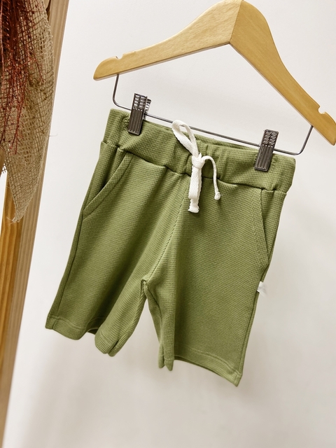 Pronta entrega - Bermuda jogger kids block oliva