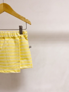 Pronta entrega - Shorts saia moletinho yellow Stripes - comprar online