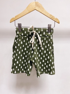 Pronta entrega - Bermuda Jogger kids canelado verde cactus pinheirinhos off - You Boy Kids