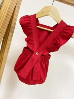 Pronta entrega - Romper baby babado liso vermelho - You Boy Kids