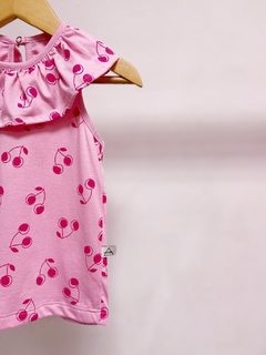 Pronta entrega - Blusa gola babado cherry detalhe botao perola na internet