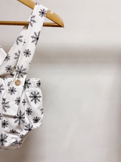 Pronta entrega - Bloomer alça off flocos de neve preto na internet