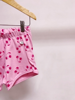 Pronta entrega - Shorts cintura alta moletinho cherry - loja online