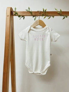 Pronta entrega- Body manga curta off GELATO MOOD. rosa claro