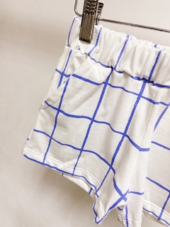 Pronta entrega - shorts bolso lateral blue grid