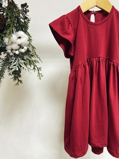 Pronta entrega - Vestido Mullet kids manga babado Marsala - You Boy Kids