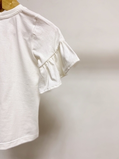 Pronta entrega - Blusa Kids manga curta com babado off na internet