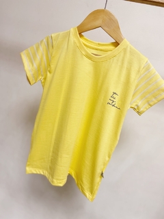 Pronta entrega - Camiseta kids manga curta you are my sunshine manga yellow Stripes