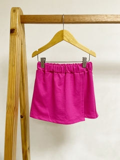 Pronta entrega - Shorts saia kids moletinho pink na internet