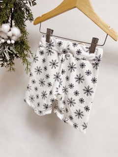 Pronta entrega - Bermuda Jogger kids off flocos de neve preto na internet