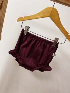 Pronta entrega - Bloomer liso com babado vinho na internet