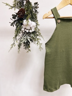 Pronta entrega - Jardineira curta kids canelado verde cactus na internet