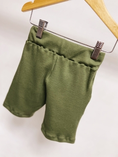 Imagem do Pronta entrega - Bermuda jogger kids canelado verde cactus