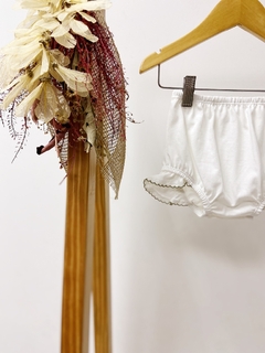 Pronta entrega - Bloomer liso com babado Off detalhe em picueta oliva - You Boy Kids