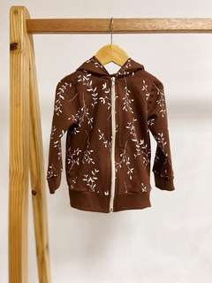 Pronta entrega - Jaqueta kids estampada moletinho com capuz arabesco