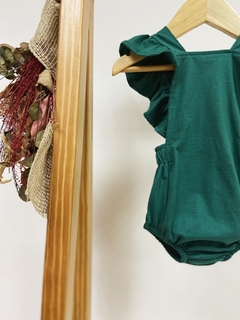 pronta entrega - Romper baby babado liso verde - You Boy Kids