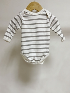 Pronta entrega - Body manga longa listra cinza pedra - comprar online