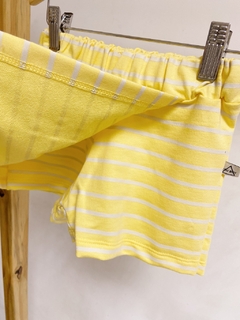 Pronta entrega - Shorts saia moletinho yellow Stripes - You Boy Kids