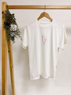 Pronta entrega - Camiseta adulta feminina off manga curta bengalinha marsala coração